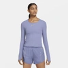 Nike Icon Clash Women's Long-sleeve Running Top In World Indigo,metallic Gold