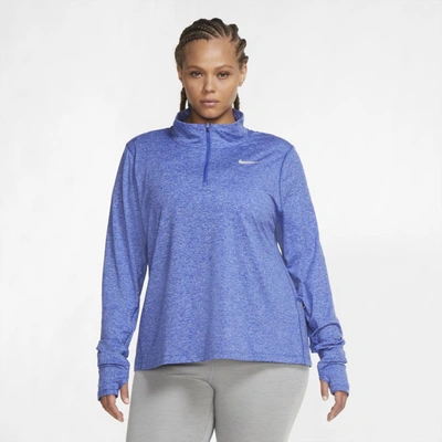 Nike Element Women's 1/2-zip Running Top In Astronomy Blue,royal Pulse,heather