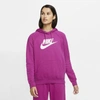 Nike Sportswear Essential Women's Fleece Pullover Hoodie In Cactus Flower,white