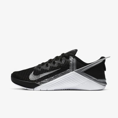 Nike Metcon 6 Flyease Women's Training Shoe In Black,metallic Silver,white,metallic Silver