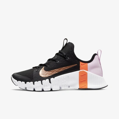 Nike Free Metcon 3 Women's Training Shoe In Black/metallic Copper/light Arctic Pink