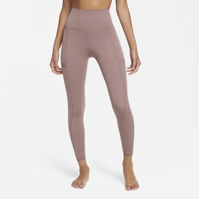 Nike Yoga Luxe Women's High-waisted 7/8 Infinalon Leggings In Pink