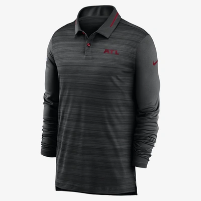 Nike Logo (nfl Falcons) Men's Long-sleeve Polo (black) - Clearance Sale