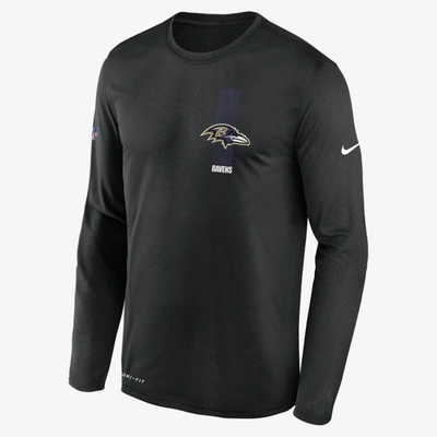 Nike Legend Men's Long-sleeve T-shirt In Black