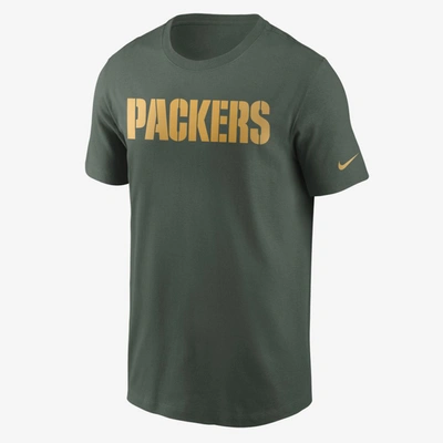 Nike Men's Big And Tall Green Green Bay Packers Team Wordmark T-shirt