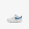 Nike Force 1 Crib Baby Bootie In White,white,white,light Photo Blue