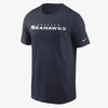 Nike Men's College Navy Seattle Seahawks Wordmark Legend Performance T-shirt In Blue