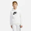 Nike Sportswear Af1 Big Kids' Pullover Hoodie In White,black