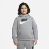 Nike Sportswear Club Fleece Big Kids' (boys') Pullover Hoodie (extended Size) In Grey