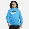 Nike Sportswear Club Fleece Big Kids' (boys') Pullover Hoodie (extended Size) (laser Blue)