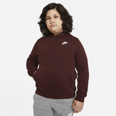 Nike Sportswear Club Fleece Big Kids' Pullover Hoodie (extended Size) In Mystic Dates