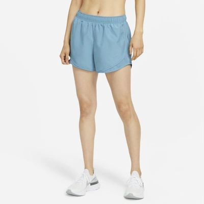 Nike Women's Dri-fit Solid Tempo Running Shorts In Cerulean,cerulean,cerulean,cerulean