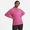 Nike Element Plus Size Women's Half-zip Running Top In Fireberry,sunset Pulse,heather