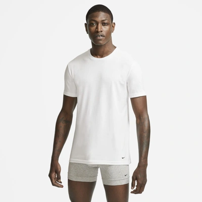 Nike Men's Everyday Cotton Stretch Slim Fit Crew-neck Undershirt (2-pack) In White