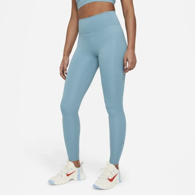 Nike One Luxe Women's Mid-rise Leggings In Cerulean,clear