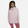 Nike Pink Fleece Sportswear 1/4 Zip Sweatshirt In Champagne,white