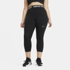 Nike Women's  Pro Mid-rise Crop Leggings (plus Size) In Black