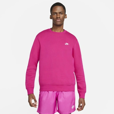 Nike Sportswear Club Fleece Crew (fireberry) In Pink