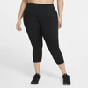 Nike Women's One Mid-rise Crop Leggings (plus Size) In Black,white