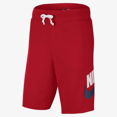 Nike Sportswear Alumni Men's French Terry Shorts In University Red,white,midnight Navy