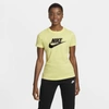 Nike Women's Sportswear Cotton Logo T-shirt In Light Zitron,black
