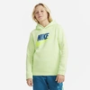 Nike Sportswear Club Fleece Big Kidsâ Pullover Hoodie In Light Liquid Lime,volt