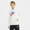 Nike Sportswear Club Fleece Big Kidsâ Pullover Hoodie In Summit White