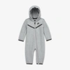 Nike Sportswear Tech Fleece Baby Full-zip Coverall In Grey