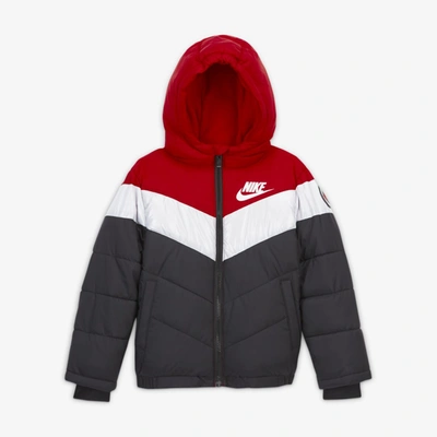 Nike Little Kids' Color-block Puffer Jacket In University Red