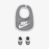 Nike Baby Bib And Booties Set In Grey
