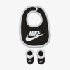 Nike Baby Bib And Booties Set In Black