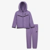 Nike Sportswear Tech Fleece Baby Zip Hoodie And Pants Set In Light Purple