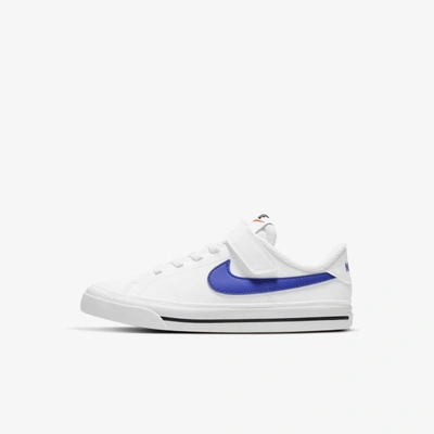 Nike Court Legacy Little Kids' Shoes In White/game Royal/black