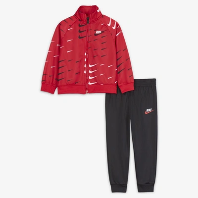 Nike Baby Tracksuit In Black,university Red