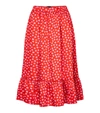 MARC JACOBS THE RUFFLE HEART-PRINT MIDI SKIRT,P00536809