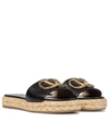 VALENTINO GARAVANI VLOGO LEATHER ESPADRILLE SANDALS,P00540805