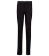 BURBERRY HIGH-RISE WOOL AND COTTON SLIM PANTS,P00543351