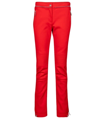 Burberry Christy High-rise Slim Trousers In Red