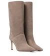 JIMMY CHOO BEREN 85 SUEDE BOOTS,P00545906