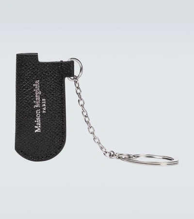 Maison Margiela Keyring With Leather Lighter Case In Black