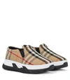 BURBERRY VINTAGE CHECK CANVAS SLIP-ON SNEAKERS,P00529359