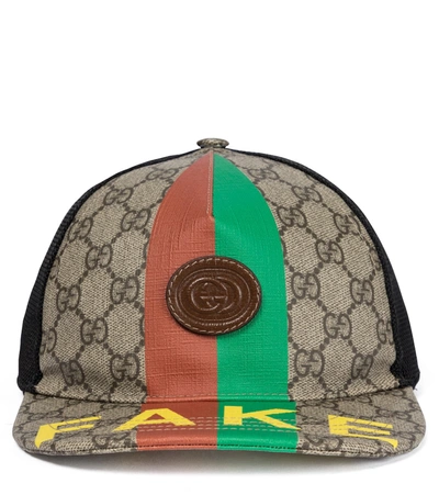 Gucci Kids' Children's 'fake/not' Baseball Hat In Neutrals