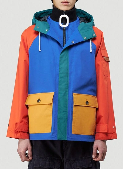 Jw Anderson Colour-block Puller Zipped Jacket In Red Blue