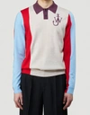 JW ANDERSON JW ANDERSON COLOUR BLOCK POLO SWEATER