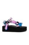 Arizona Love Bandana Wrapped Platform Sandals In Tie Dye Bandana