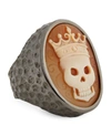 AMEDEO SKULL CROWN RING (ONE SIZE),16261103