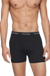 Calvin Klein 3-pack Low Rise Microfiber Stretch Boxer Briefs In Black