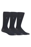 Polo Ralph Lauren Athletic Crew Socks - Pack Of 3 In Black