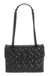 Kurt Geiger Kensington Drench Leather Shoulder Bag In Black