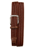 Torino Woven Leather Belt In Cognac